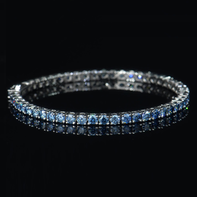 3mm 925S & VVS Moissanite Tennis Bracelet - Champagne/Sapphire/Blue-Green/Emerald/White 3mm 925S & VVS Moissanite Tennis Bracelet - Champagne/Sapphire/Blue-Green/Emerald/White