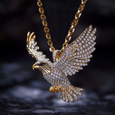 Iced Flying Eagle Pendant