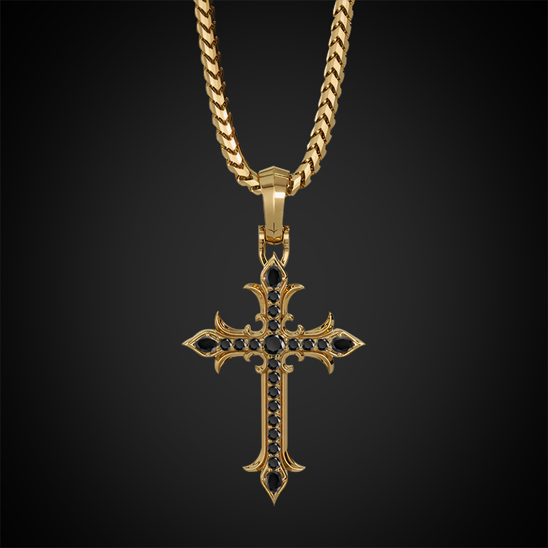 Faith Black Diamond Cross Pendant