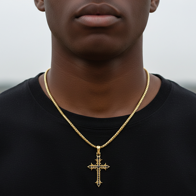 Faith Black Diamond Cross Pendant