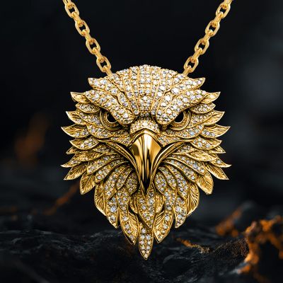 Micro Paved Eagle Head Pendant