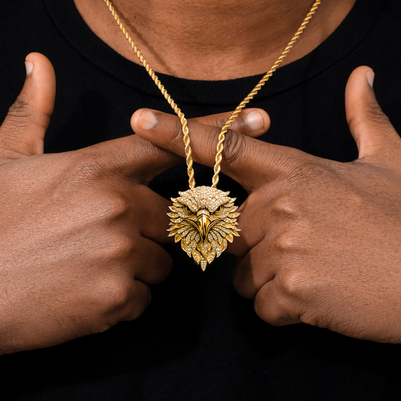 Micro Paved Eagle Head Pendant