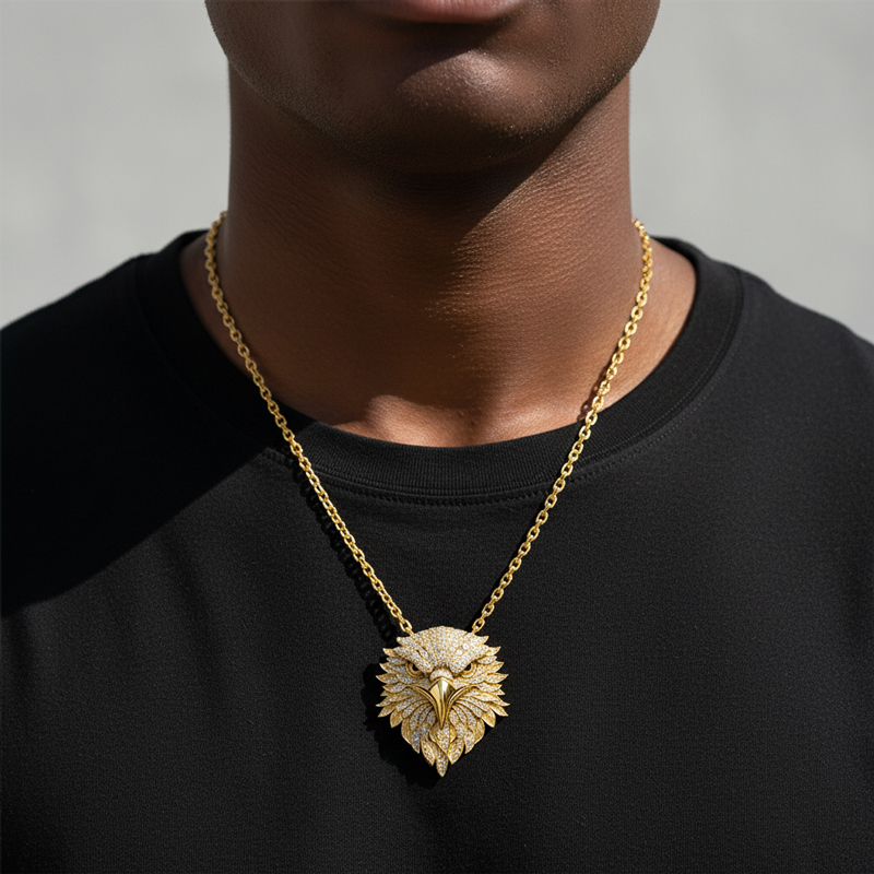 Micro Paved Eagle Head Pendant Micro Paved Eagle Head Pendant