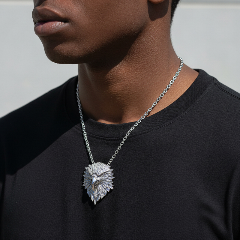 Micro Paved Eagle Head Pendant Micro Paved Eagle Head Pendant