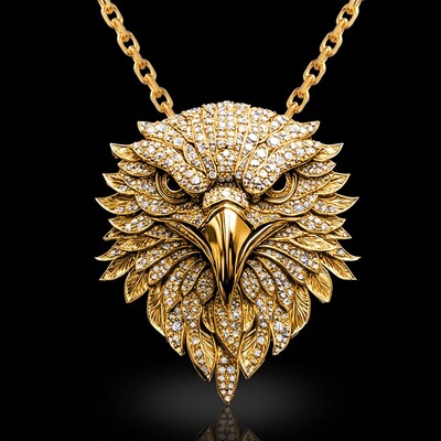 Micro Paved Eagle Head Pendant