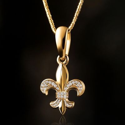 Iced Fleur de Lis Pendant