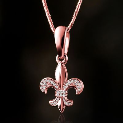 Iced Fleur de Lis Pendant