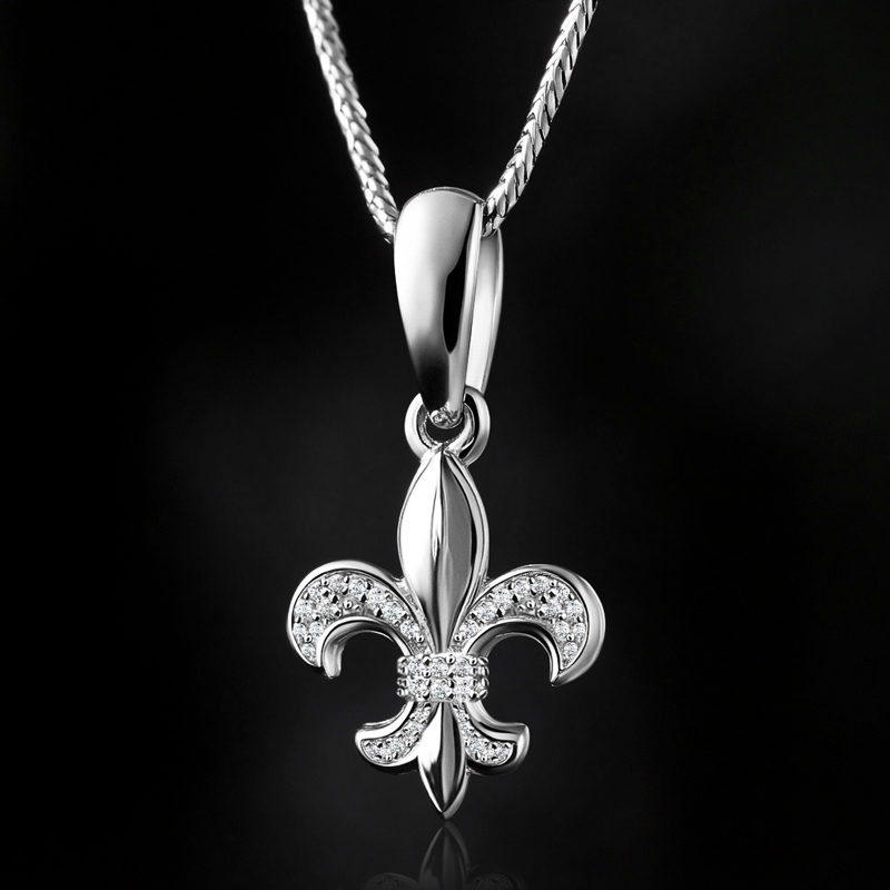 Iced Fleur de Lis Pendant