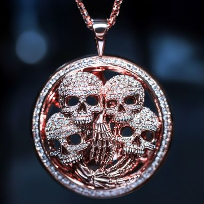 Iced Hell Death Skull Pendant