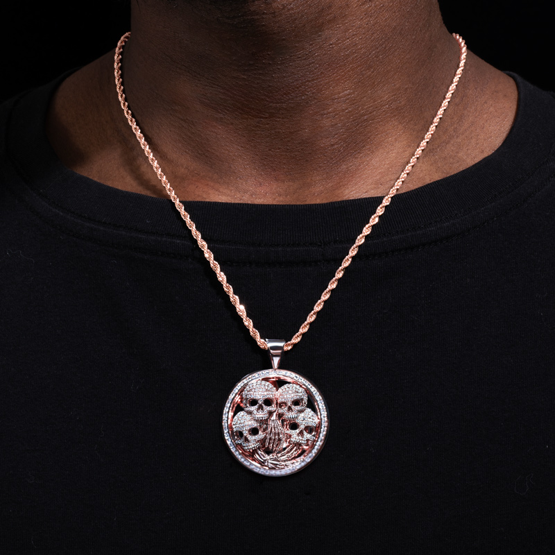 Iced Hell Death Skull Pendant