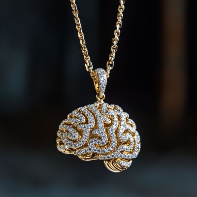 Micro Pave Brain Pendant