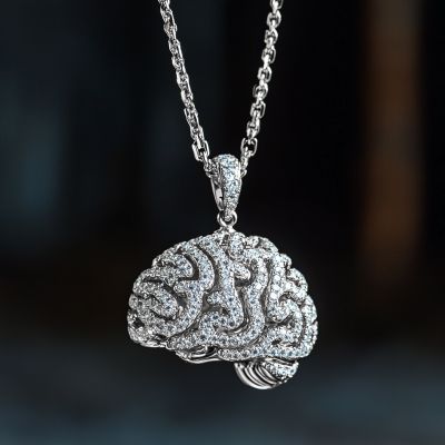 Micro Pave Brain Pendant