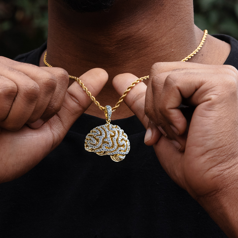 Micro Pave Brain Pendant