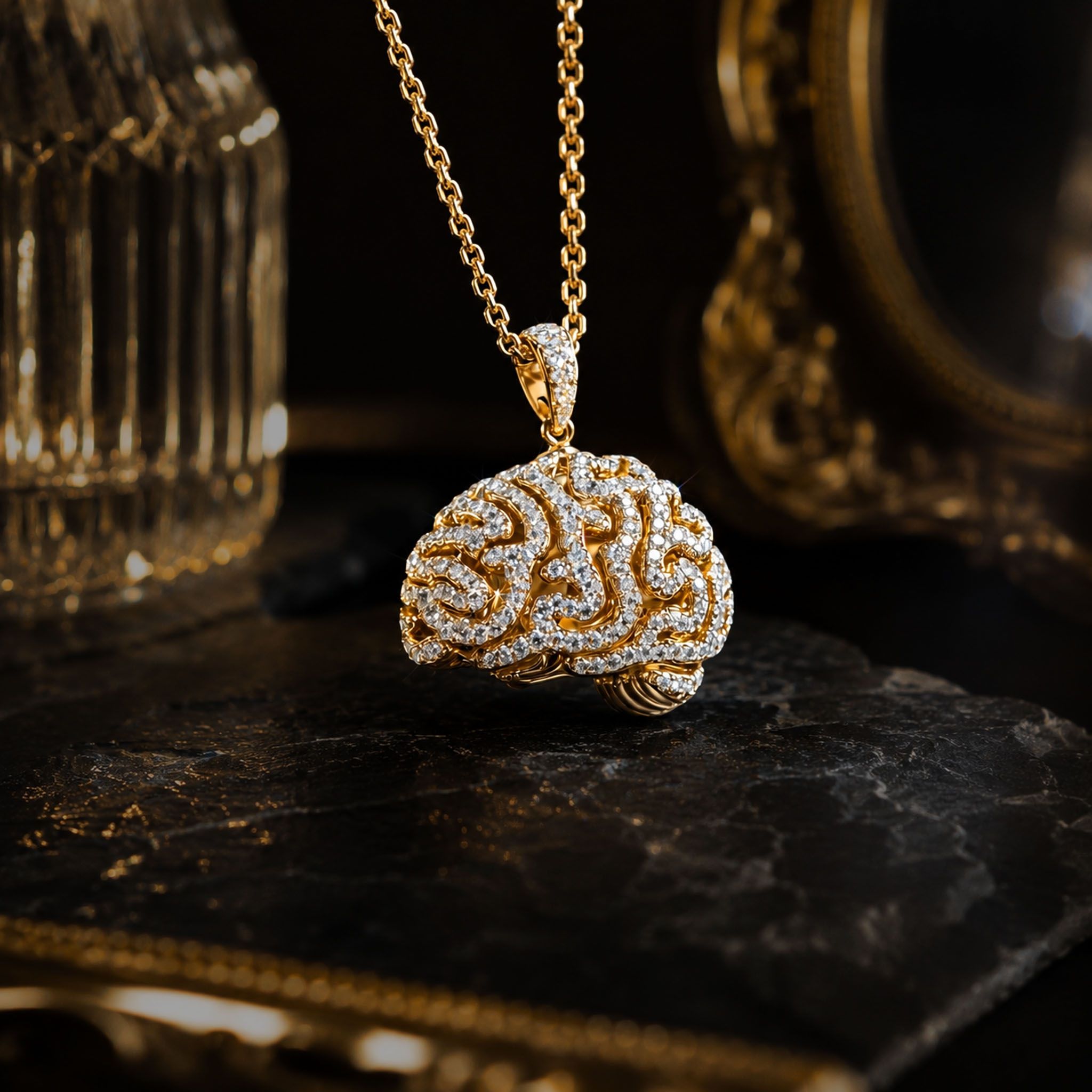 Micro Pave Brain Pendant Micro Pave Brain Pendant