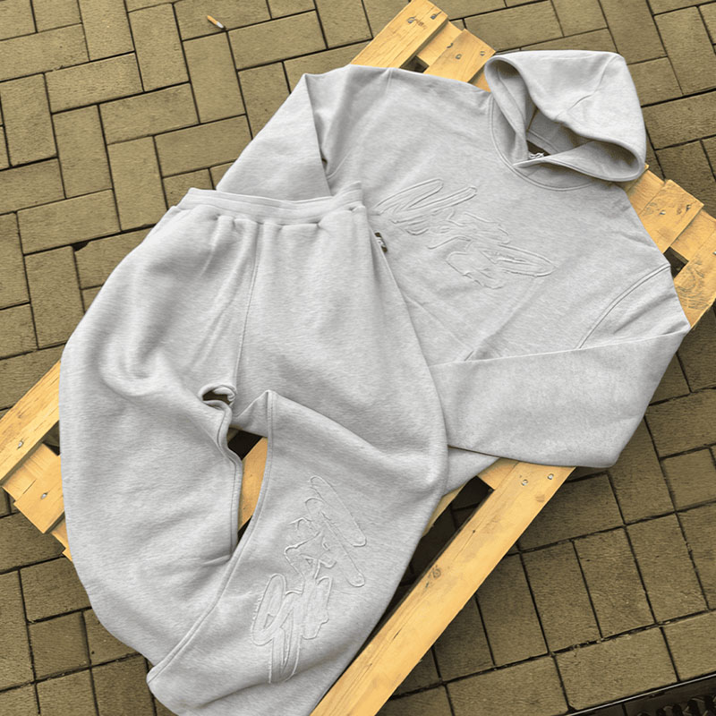 Y2K Letter Patch Hoodie Set