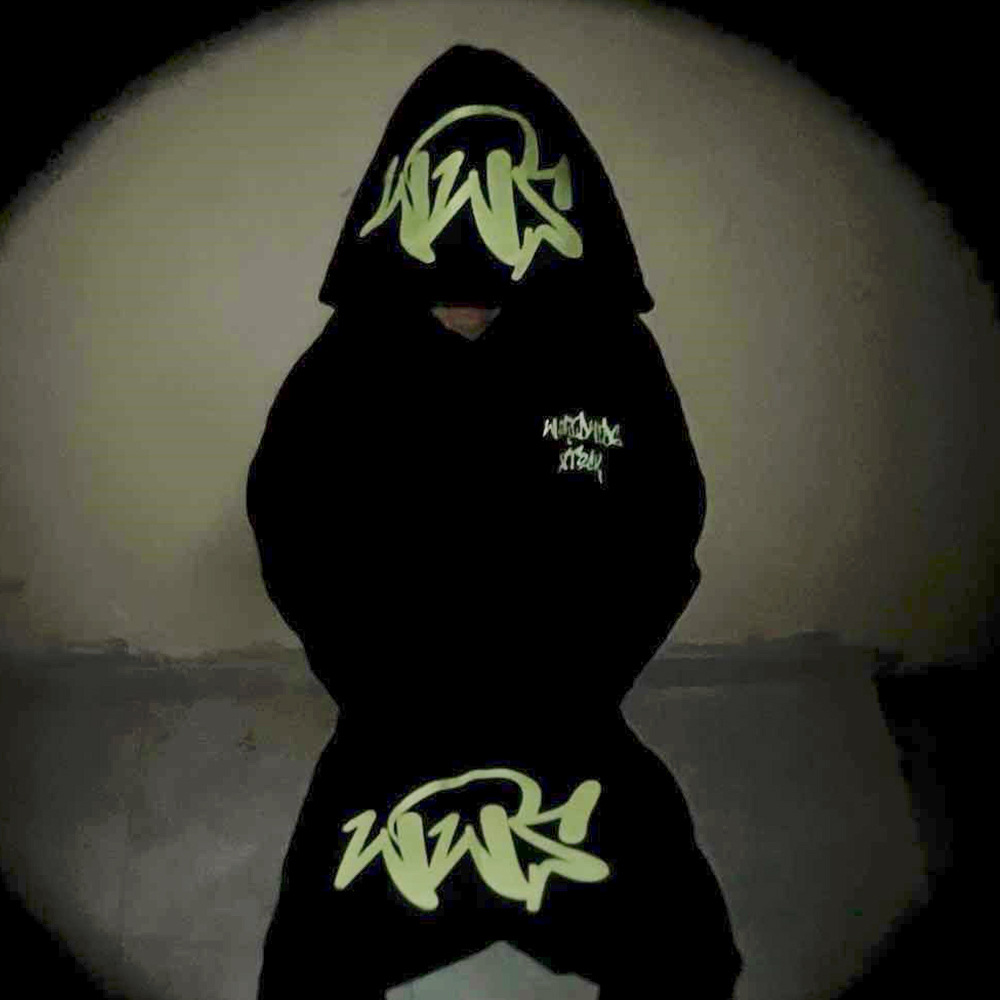 Y2K Gothic Letter Print Hoodie Set