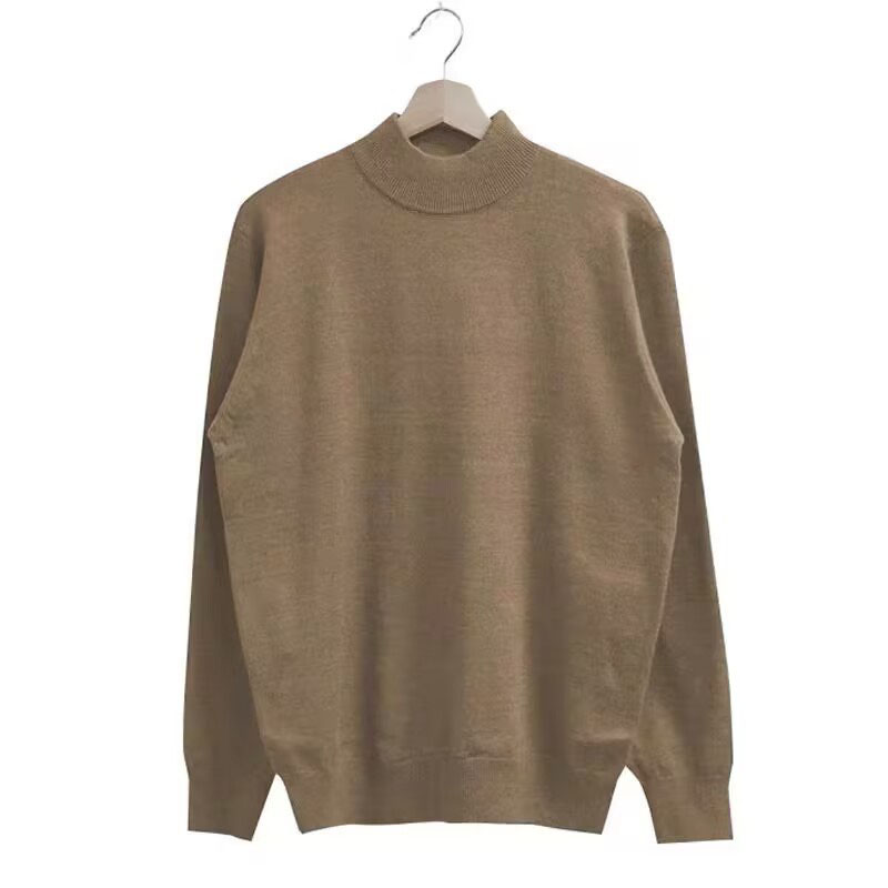 Solid Color Half High Neck Bottom Sweater