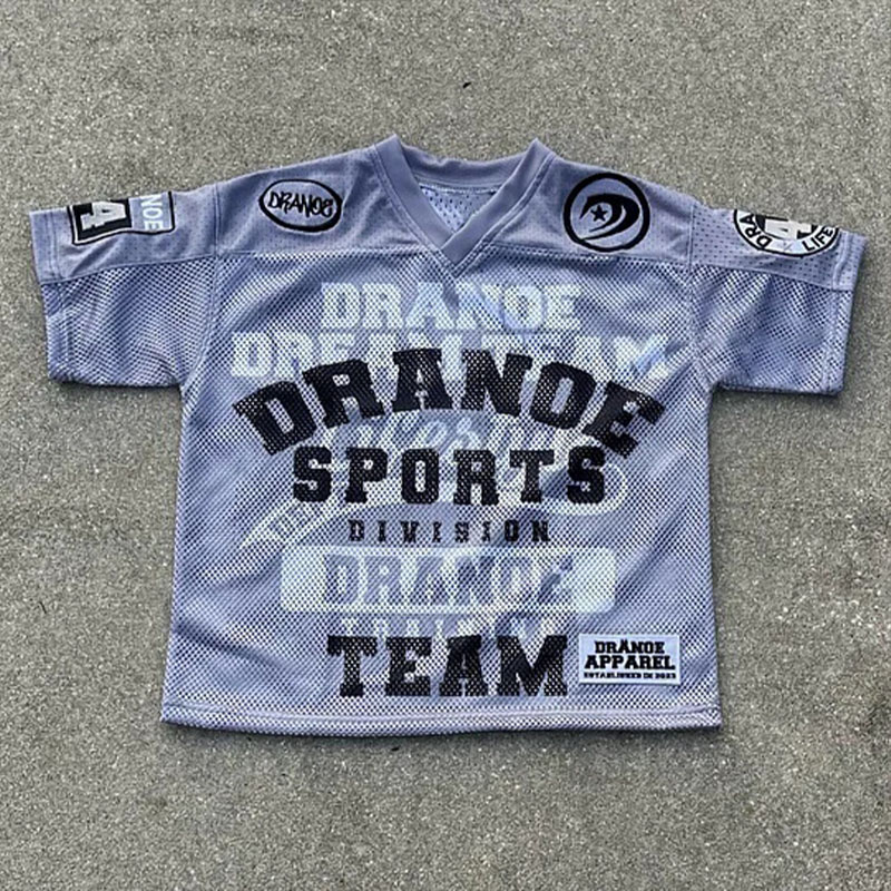 Vintage Letter Graffiti Mesh Jersey