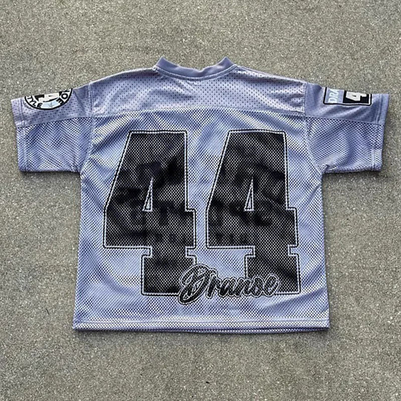 Vintage Letter Graffiti Mesh Jersey