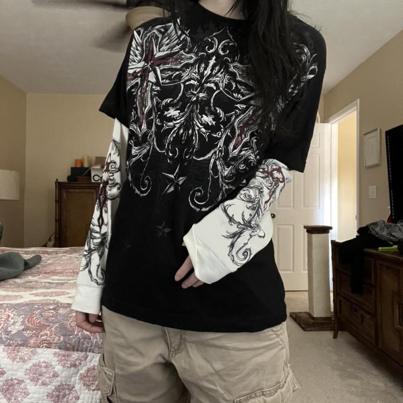 Gothic Print Long Sleeve T-Shirt