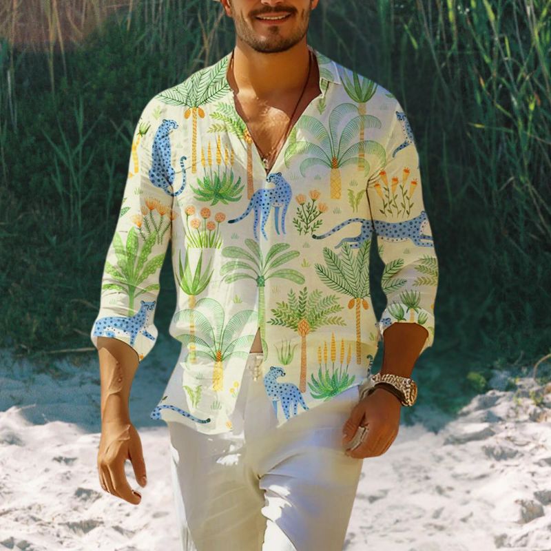 Men's Hawaiian Print Resort Shirt