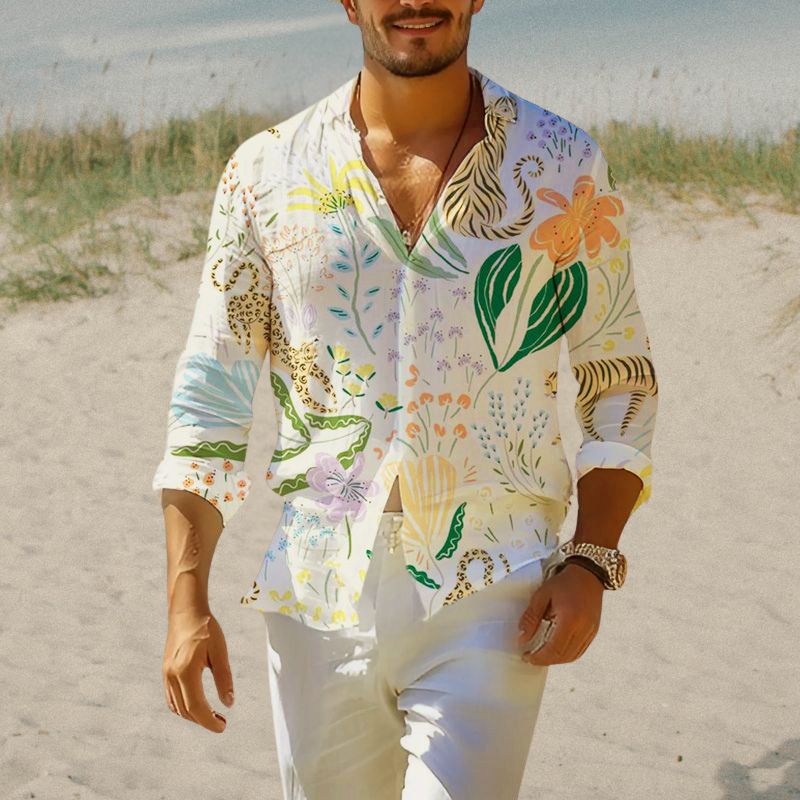 Men's Hawaiian Print Resort Shirt