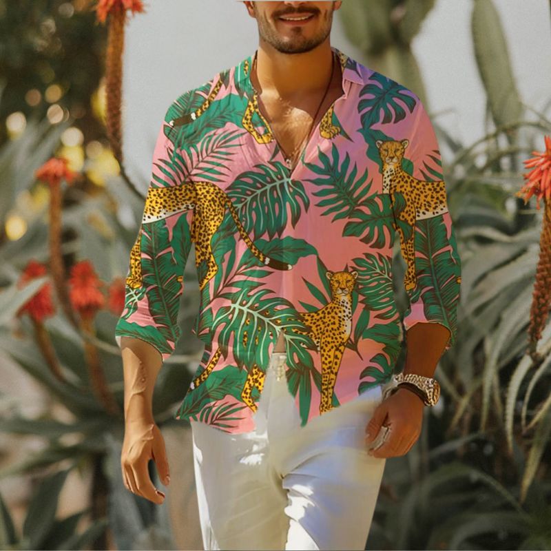 Men's Hawaiian Print Resort Shirt