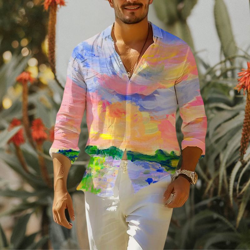 Men's Hawaiian Print Resort Shirt