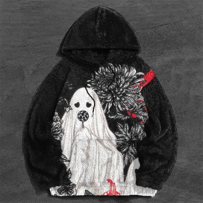 Halloween Graffiti Flannel Hoodie