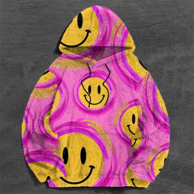 Smiley Doodle Flannel Hoodie