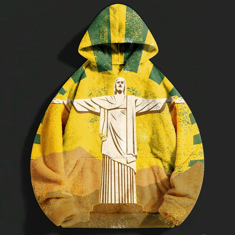 Religious Art Graffiti Flannel Hoodie