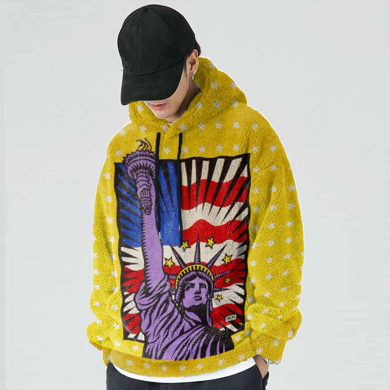 Statue of Liberty Art Graffiti Flannel Hoodie