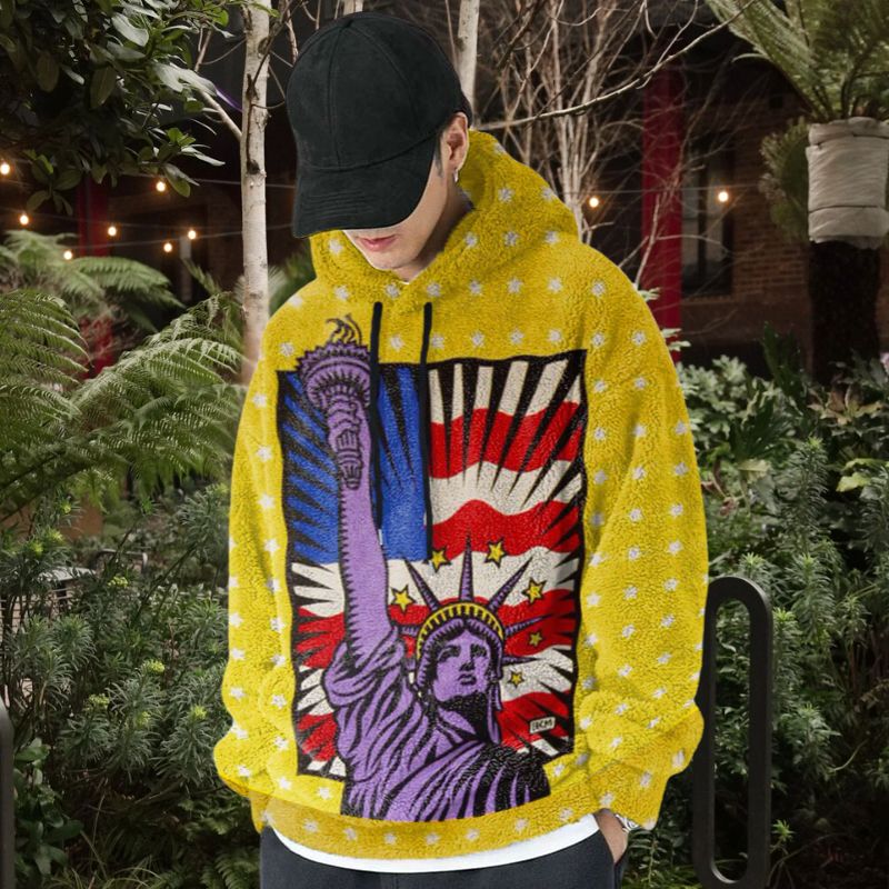 Statue of Liberty Art Graffiti Flannel Hoodie