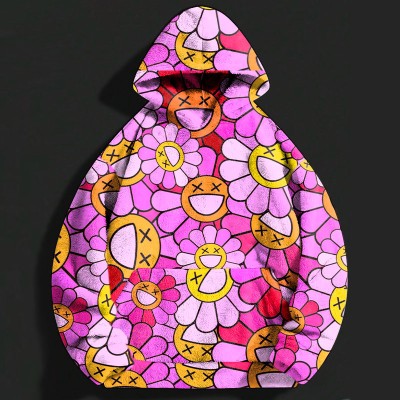 Daisy Art Graffiti Flannel Hoodie