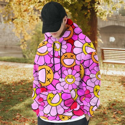 Daisy Art Graffiti Flannel Hoodie