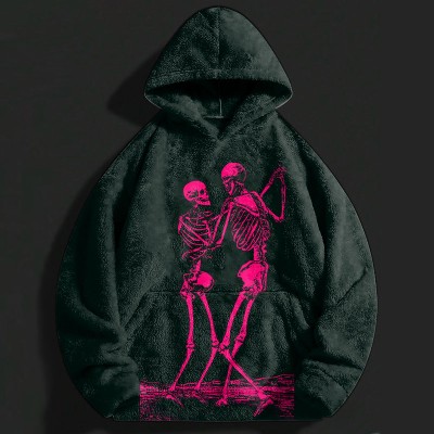 Double Life Skull Graffiti Flannel Hoodie