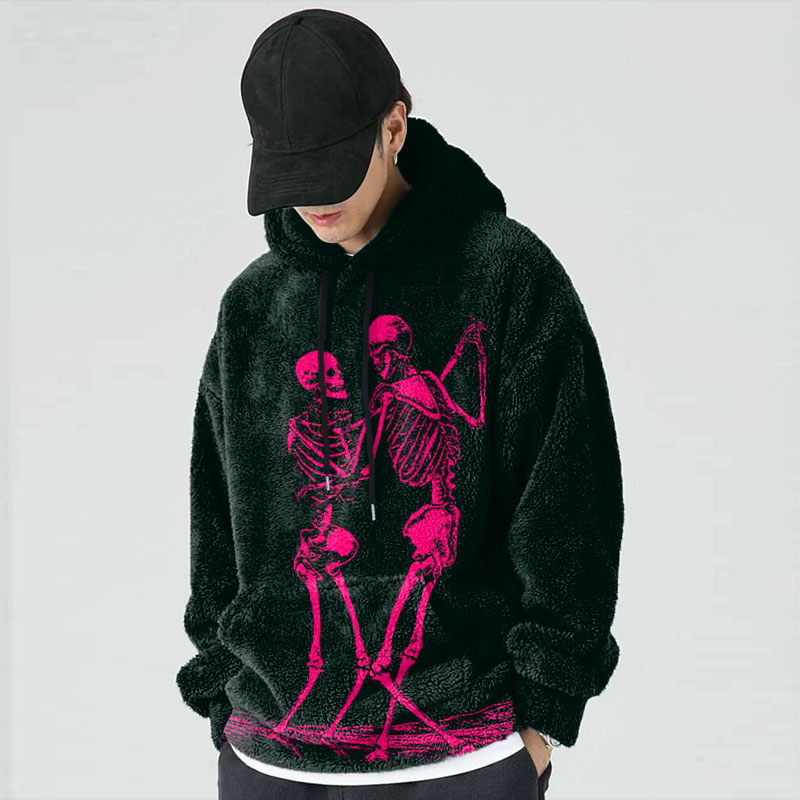 Double Life Skull Graffiti Flannel Hoodie