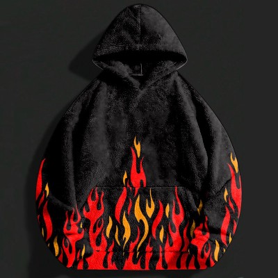 Flame Graffiti Flannel Hoodie