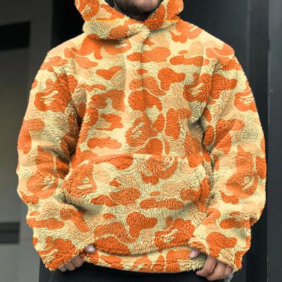 Camouflage Graffiti Flannel Hoodie