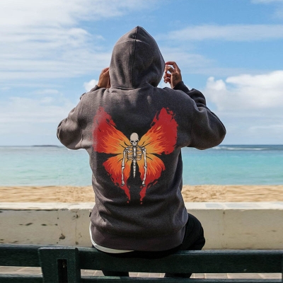 Unisex Butterfly Skull Hoodie