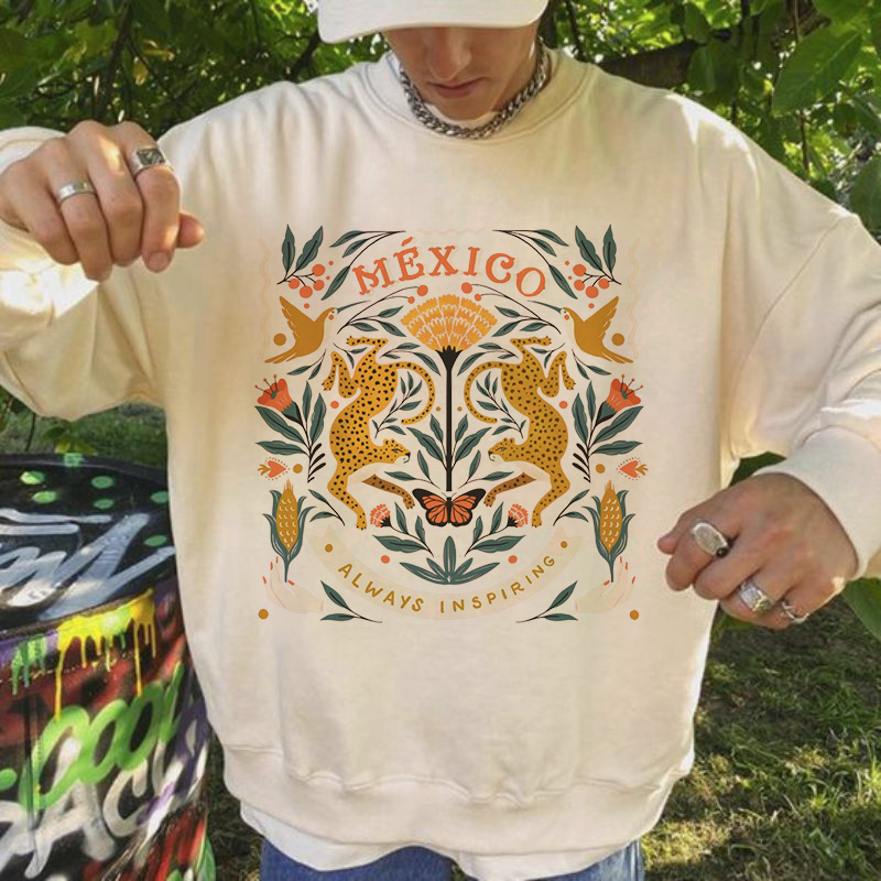 Warm Thick Crew Neck Printed Sweatshirt