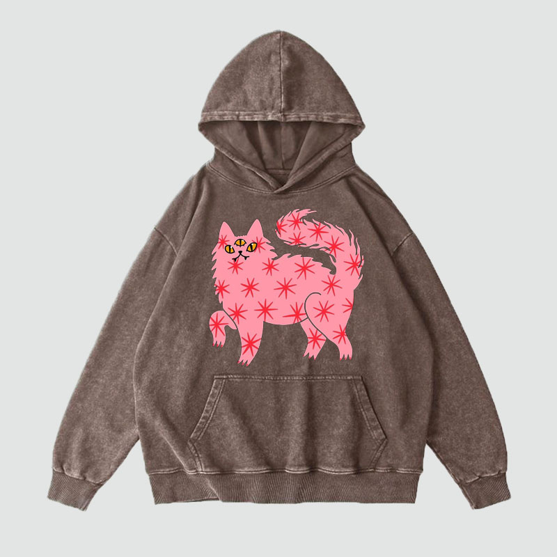 Art Animal Graffiti Washed and Aged Hoodie