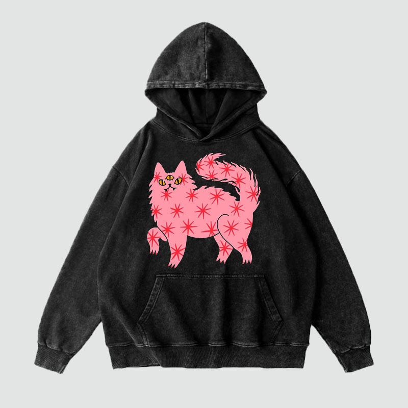 Art Animal Graffiti Washed and Aged Hoodie