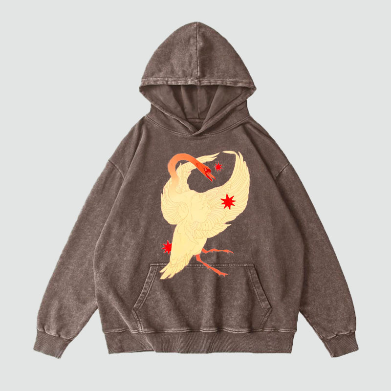 Art Animal Graffiti Washed and Aged Hoodie