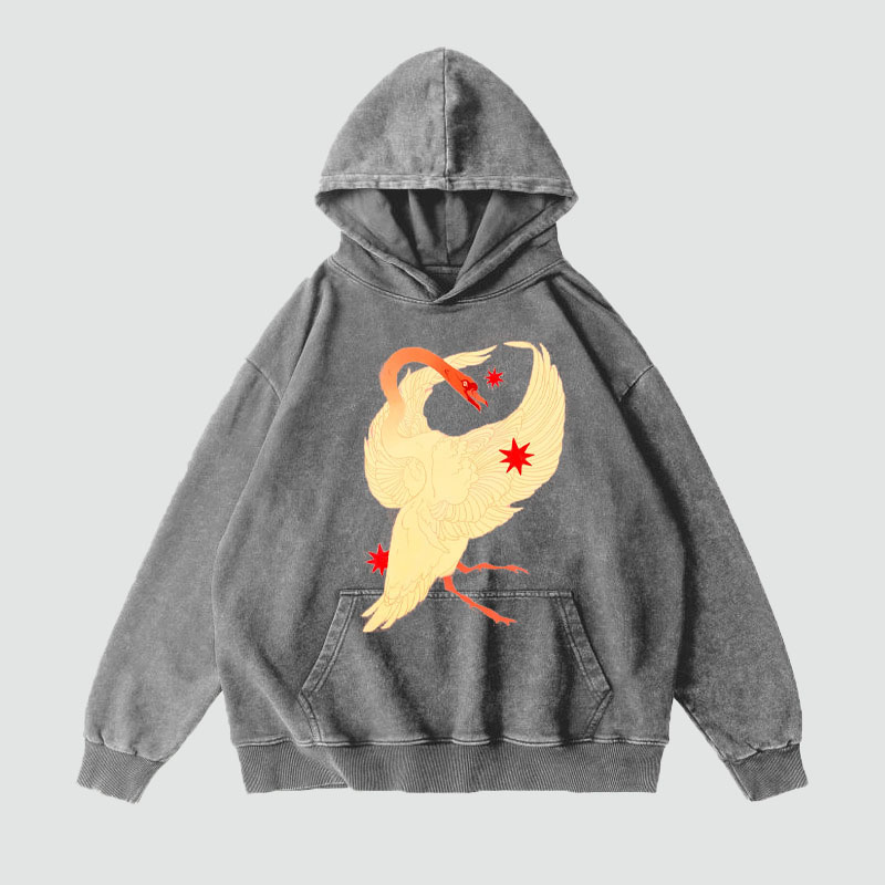 Art Animal Graffiti Washed and Aged Hoodie