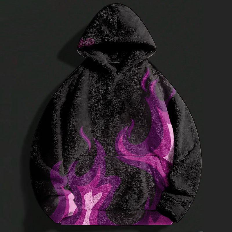 Flame Graffiti Flannel Hoodie