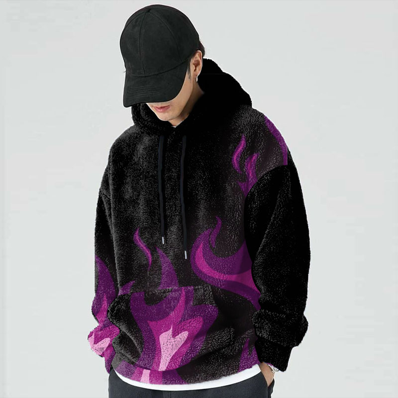 Flame Graffiti Flannel Hoodie