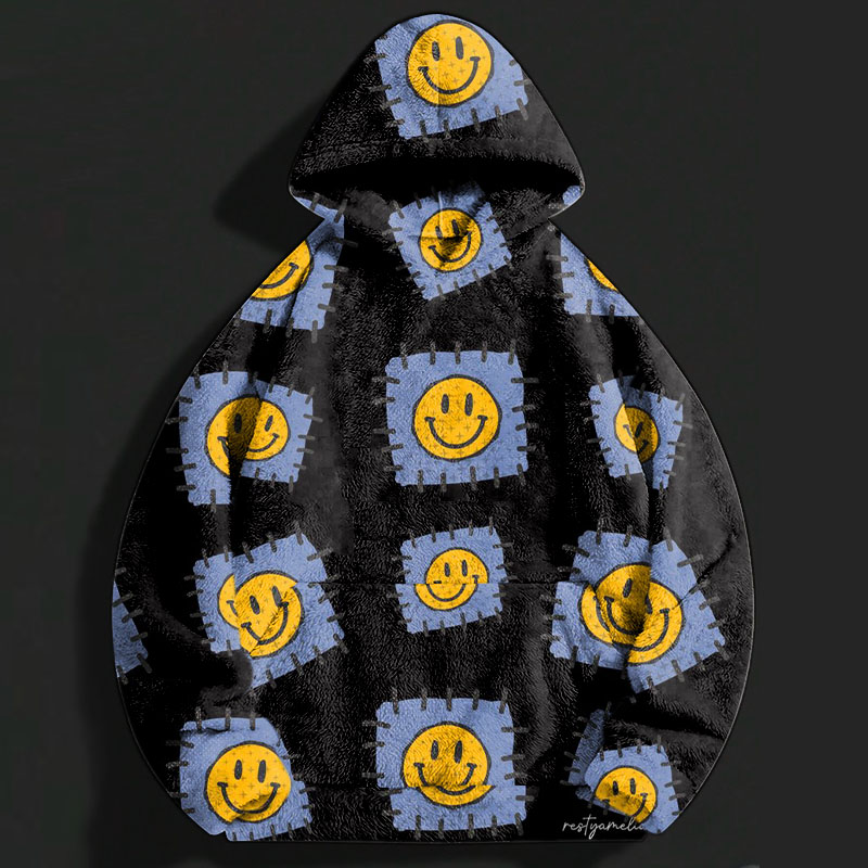 Smiley Doodle Flannel Hoodie