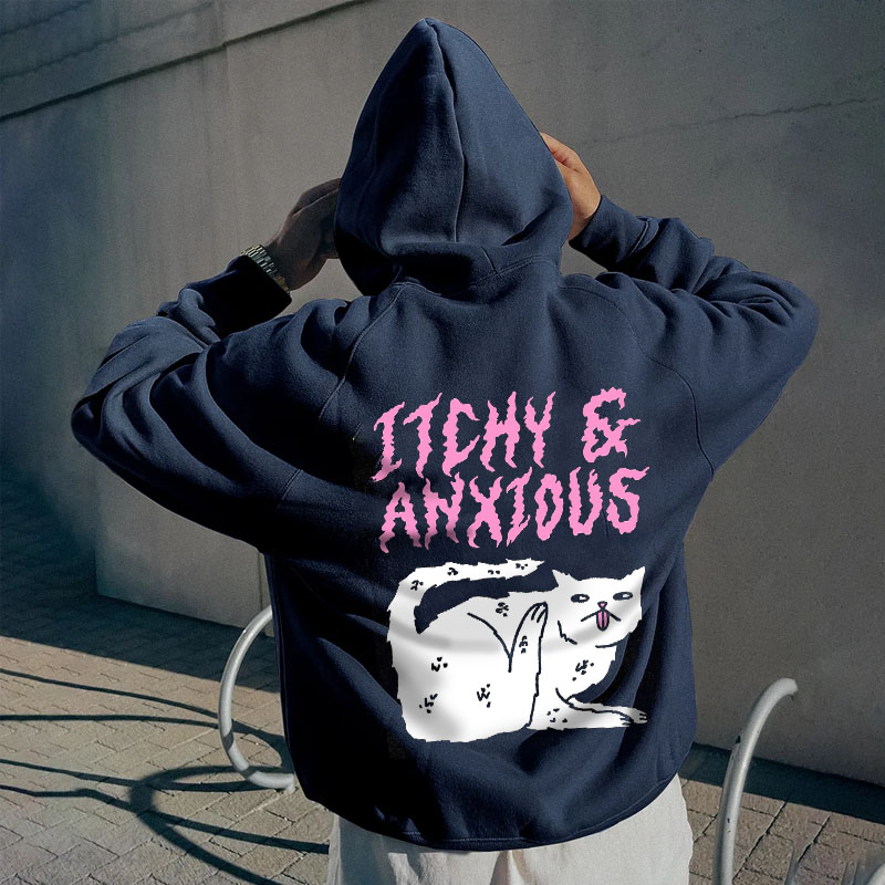 Slouchy Cat Graffiti Hoodie