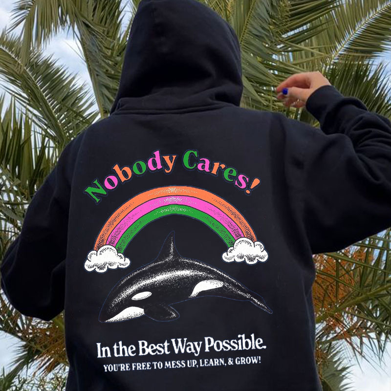 Rainbow Whale Graffiti Hoodie